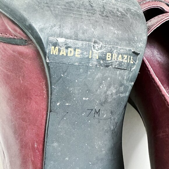 Paolo Corelli Burgundy Leather Mary Janes - Picture 10 of 10
